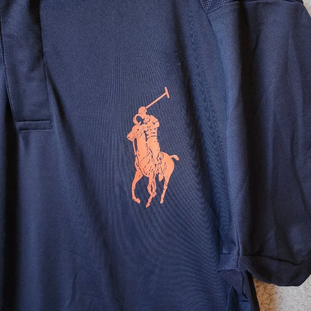 Polo‎ Ralph Lauren US OPEN 2012 Big Pony Snap Collar Navy Polo Shirt Size XL
